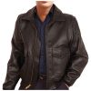 brown kids leather jacket