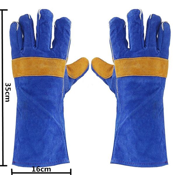 1 Pair Cowhide Welding Gloves Double Palm Reinforced