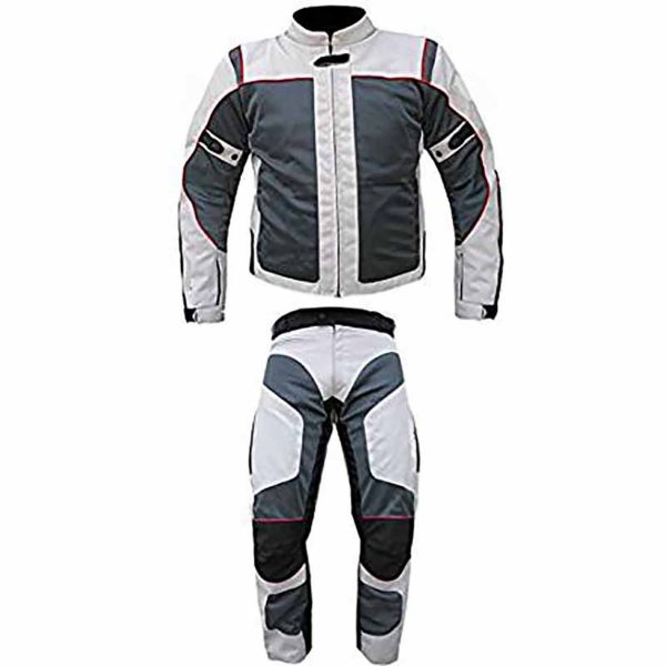 unisex motorcycle suite cordura textile black and grey 2 pieces 100 percent water proof available in all sizes